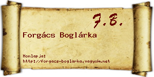 Forgács Boglárka névjegykártya