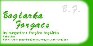 boglarka forgacs business card